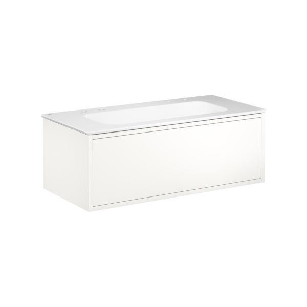 Kommode Gustavsberg Ducentic GB71DCVU10DHWB2200 100 cm, hvit/hvit, 2 blandebatterihull 