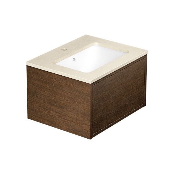 Allaskaappi Gustavsberg Ducentic GB71DCVU60AWCC1100 60 cm, ruskea tammi/beige kivi, 1 hanareikä Ruskea tammi/beige kivi 60 cm Ilman tukikehystä 1 hanareikä 1 altaalla