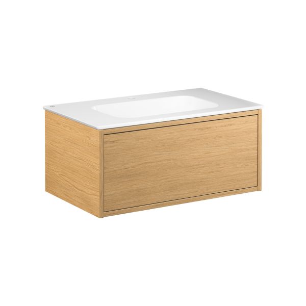 Allaskaappi Gustavsberg Ducentic GB71DCVU80ARWB1100 80 cm, vaalea tammi/valkoinen, 1 hanareikä Vaalea tammi/valkoinen 80 cm Ilman tukikehystä 1 hanareikä 1 altaalla