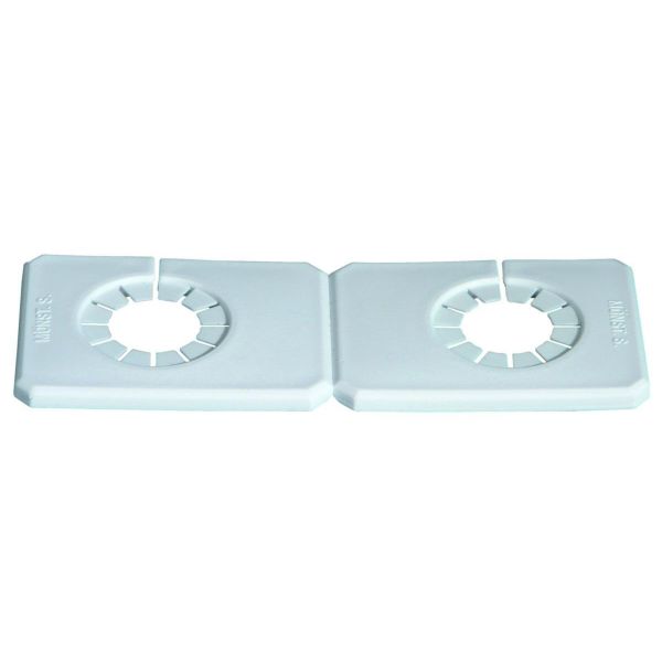 Täckbricka Purus Duo-Täck för dubbla rör, delbar, vit För rör dy. 15-22 mm
