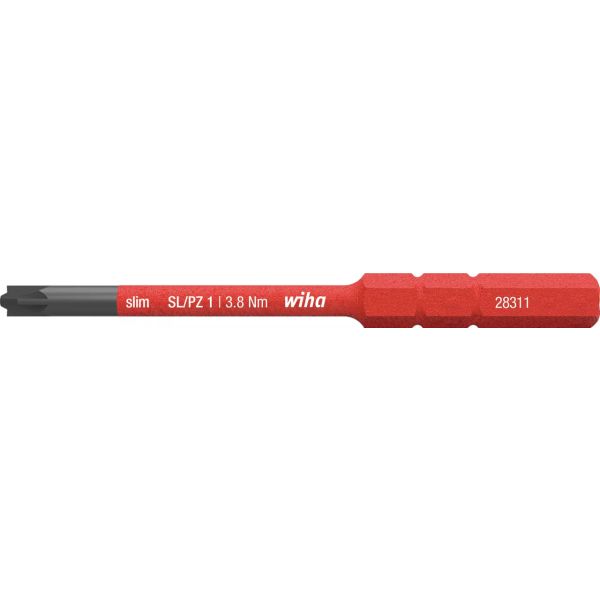 Bits Wiha slimBit 34589 PlusMinus/Pozidriv, 75 mm, 1000 V SL/PZ1x75 mm