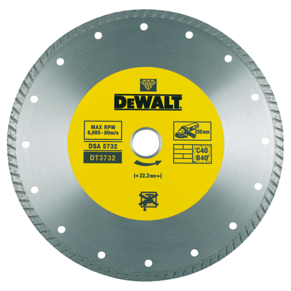 Diamantkapskiva Dewalt DT3732-QZ 230 mm, turbo 