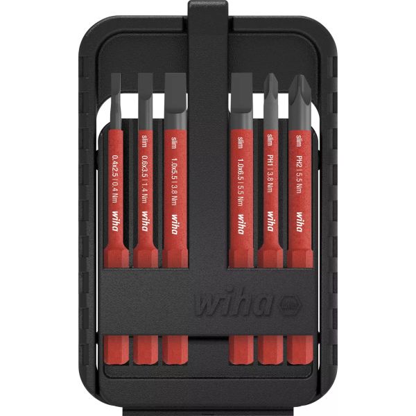 Bitssats Wiha slimBit 43159 6 delar, SL/PH, 1000 V 