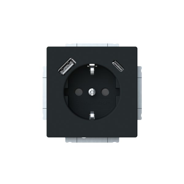 USB-uttag ABB 2CKA002011A6313 1-vägs Mattsvart