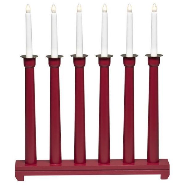 Lysestage Konstsmide 3976-510 6 stearinlys rød
