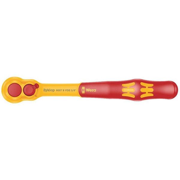 Skraldehåndtag Wera 8007 B VDE Zyklop 3/8&quot, isoleret, med omskifterarm 