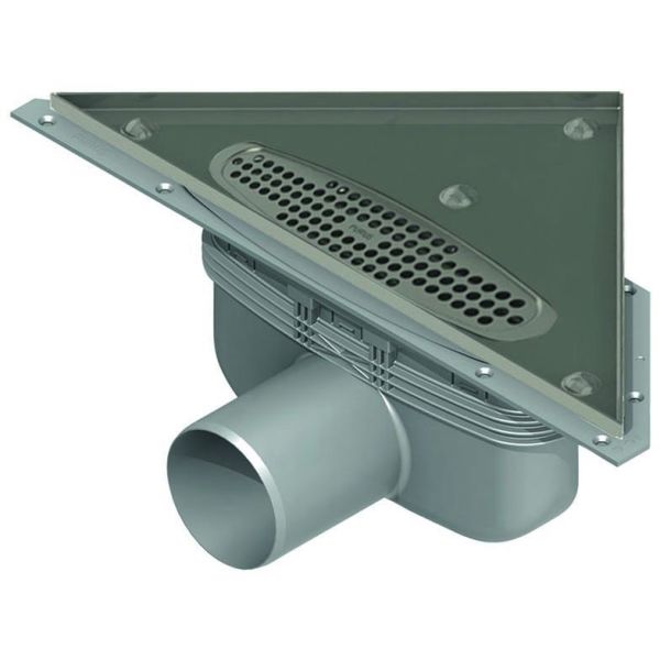 Gulvafløb Purus Corner 75 mm, endeudløb 