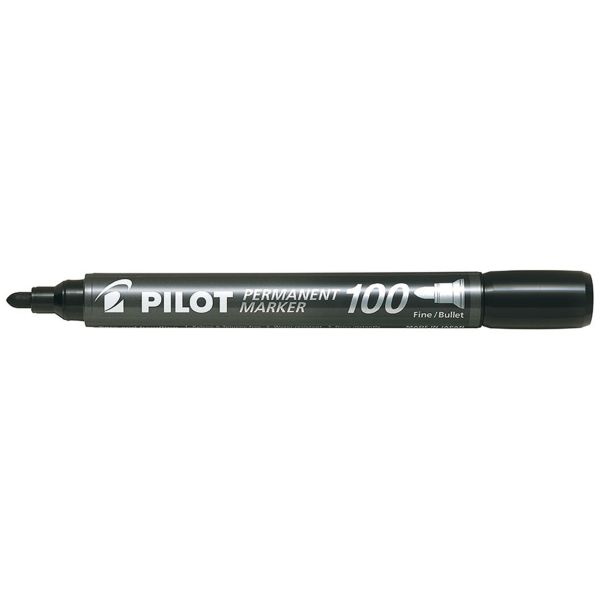 Huopakynä Pilot Permanent Marker 100 pyöreä kärki, 20 kpl Musta