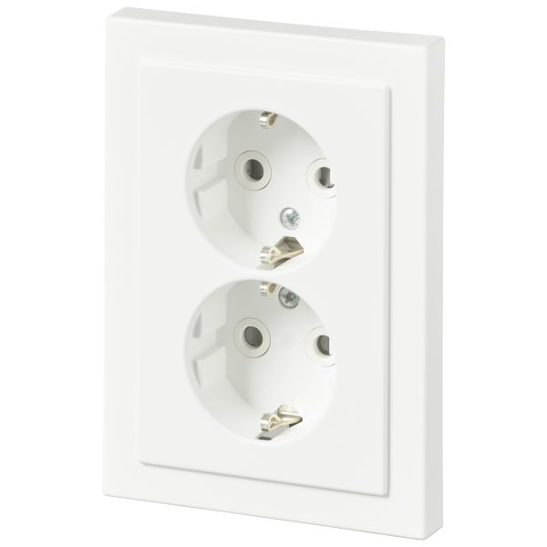 Vägguttag ABB 302EUJT-884 2-vägs, vit, jordad 