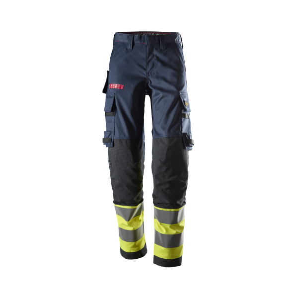 Varselbukse Snickers Workwear ProtecWork 6764 synlighet, marineblå/gul, dame, klasse 1, flammebeskyttelse 50