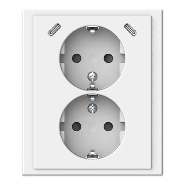 Vägguttag ABB Impressivo 302EUJ2USBC-884 2-vägs, 2 x USB-C Mattvit
