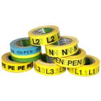 Nitto 2987710 Fasmärkningstejp 19 mm, PEN, gul/grön, ljusblå