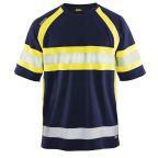 Blåkläder 333710518933XXL T-shirt marinblå/varselgul, UV-skyddad