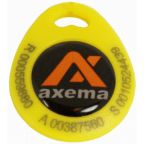 Nøkkelbrikke Axema PR-4 gul, lasergravert ID-kode 