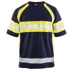Blåkläder 333710518933L T-skjorte marineblå/varselgul, UV-beskyttet, varsel