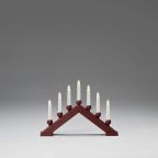 Sähkökynttelikkö Konstsmide 3935-525 punainen, 7 kynttilää 