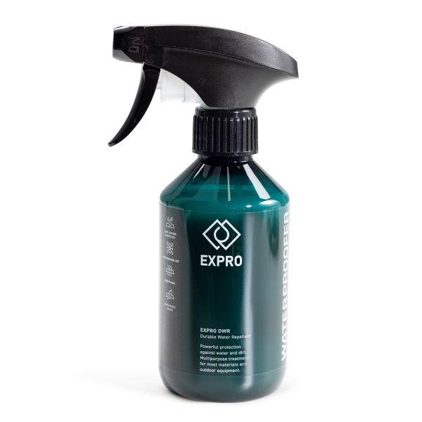 M&oslash;rk petroleumsgr&oslash;n sprayflaske med sort pumpehoved og EXPRO-logo i en hvid rombe