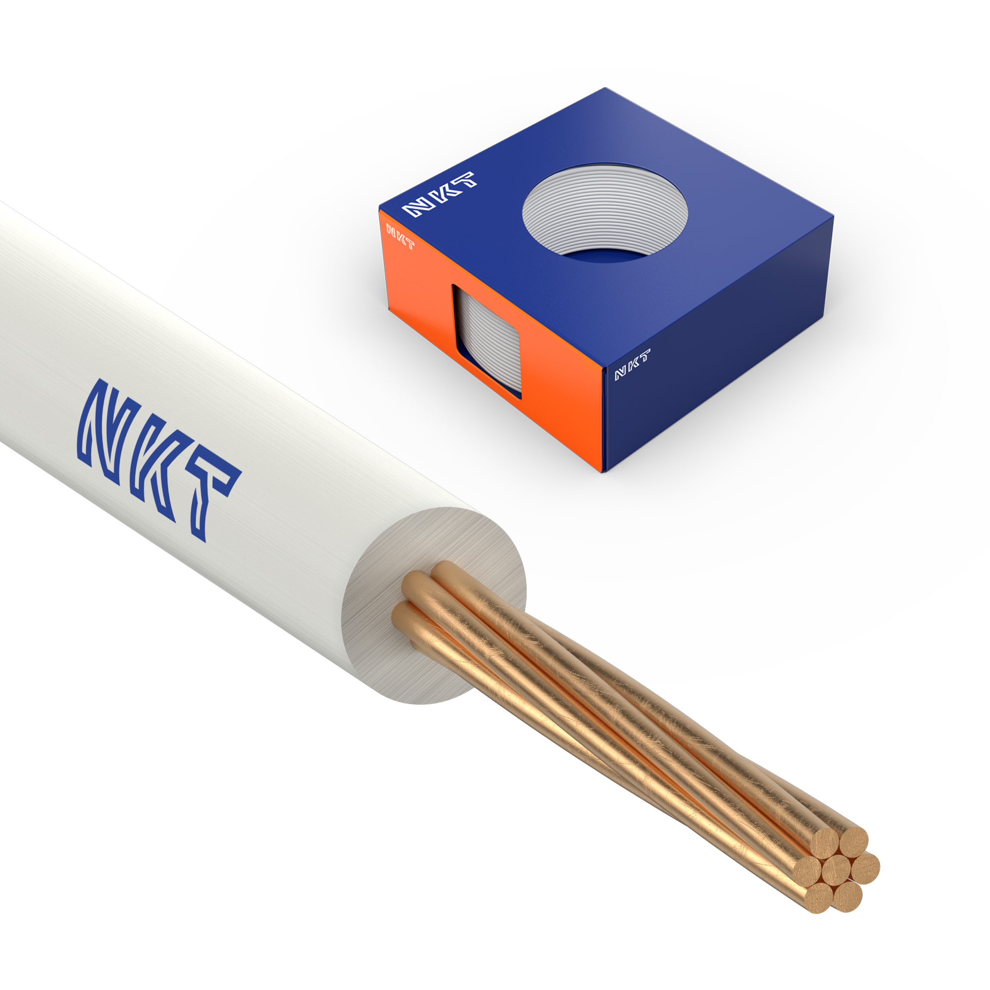NKT FQ XTRA Installasjonskabel 450/750 V, 1,5 mm², 100 m ring Hvit