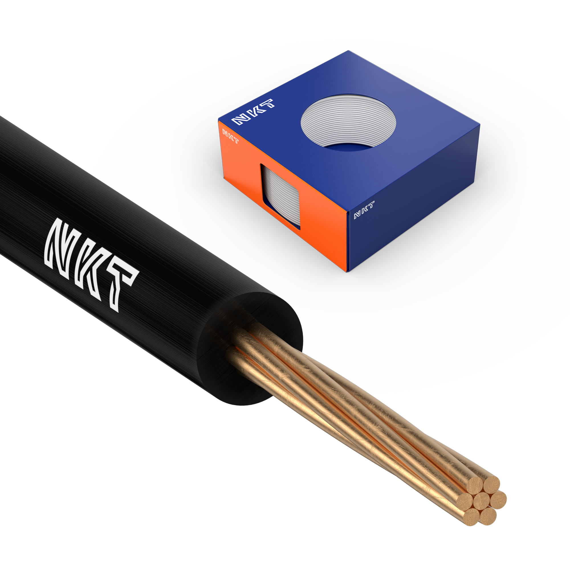 NKT FQ XTRA Installationskabel 450/750V, 2.5 mm², 100 m ring Svart