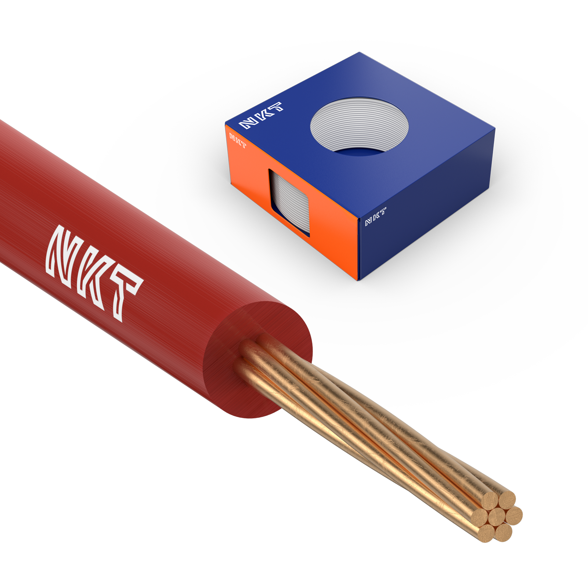 NKT FQ XTRA Installasjonskabel 450/750 V, 1,5 mm², 100 m ring Rød
