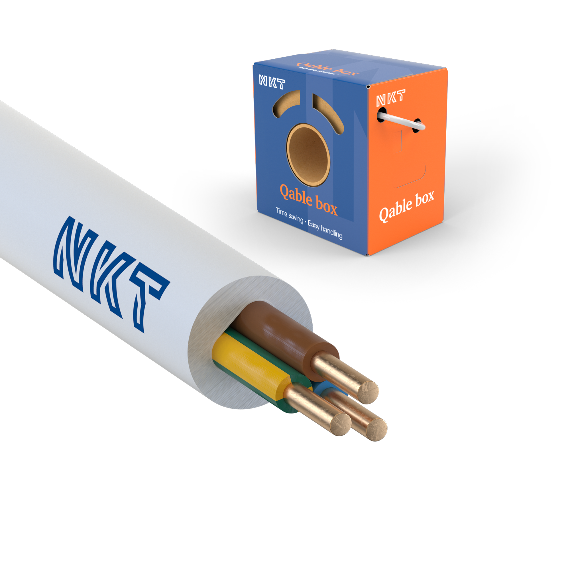 NKT EXQ XTRA Installationskabel 3G1.5 mm², 300/500V 75 m, kartong