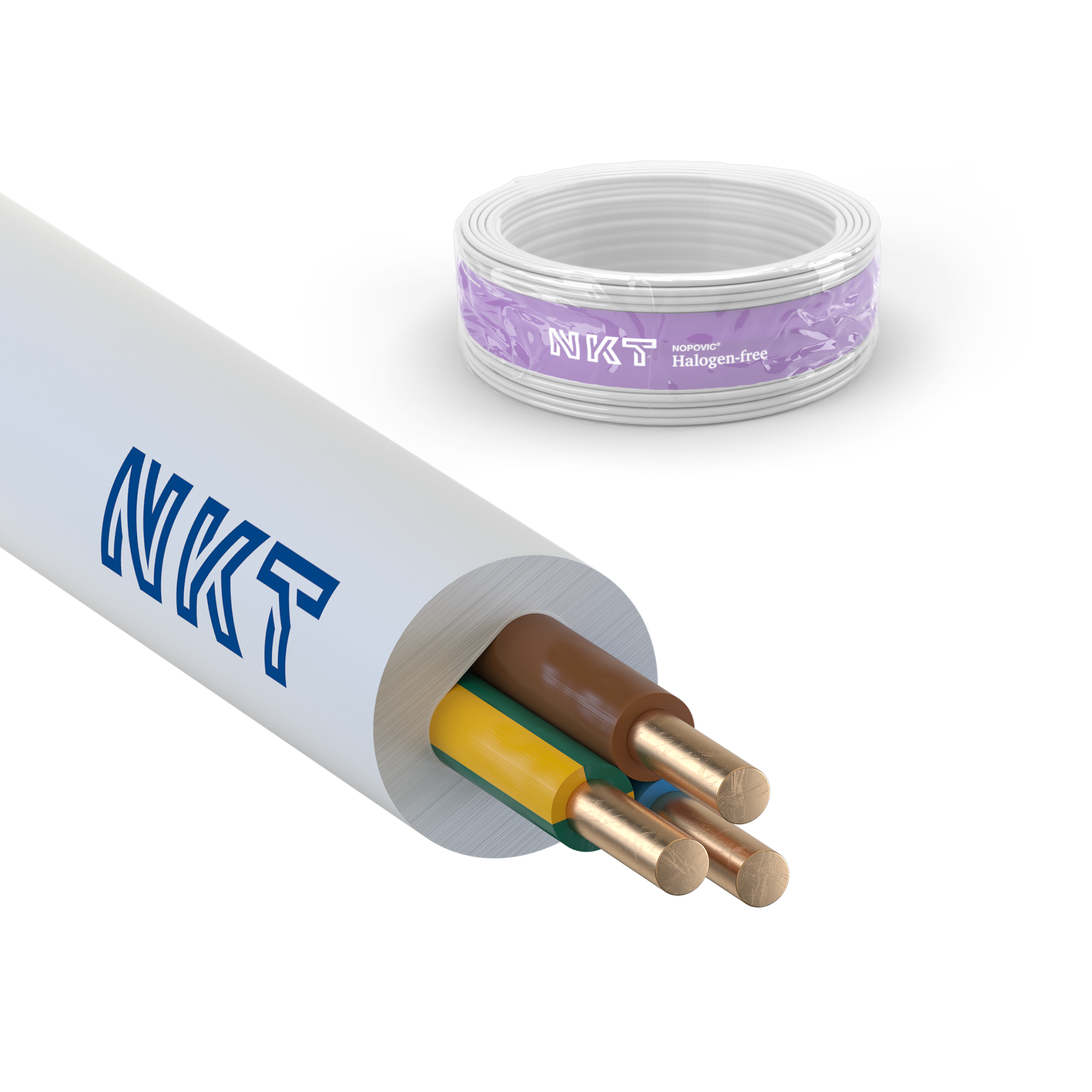 NKT EXQ XTRA Installasjonskabel 3G 2,5 mm², 300/500 V 50 m, ring