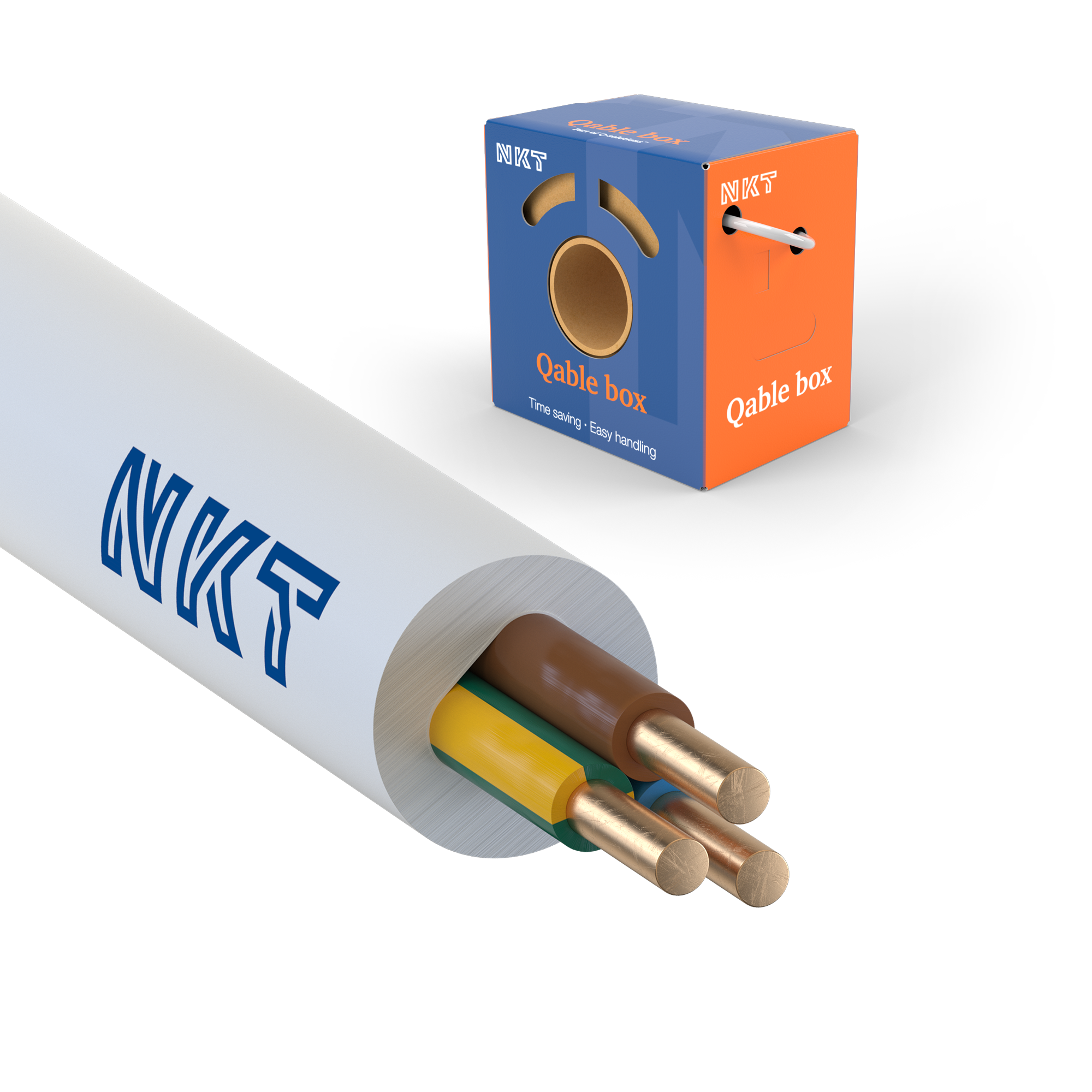 NKT EXQ XTRA Installasjonskabel 3G 2,5 mm², 300/500 V 50 m, kartong