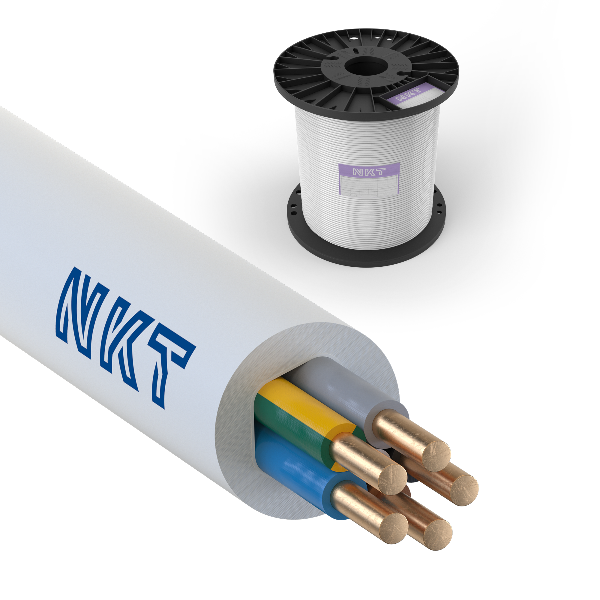 NKT EXQ XTRA Installationskabel 5G2.5 mm², 300/500V 150 m, bobin