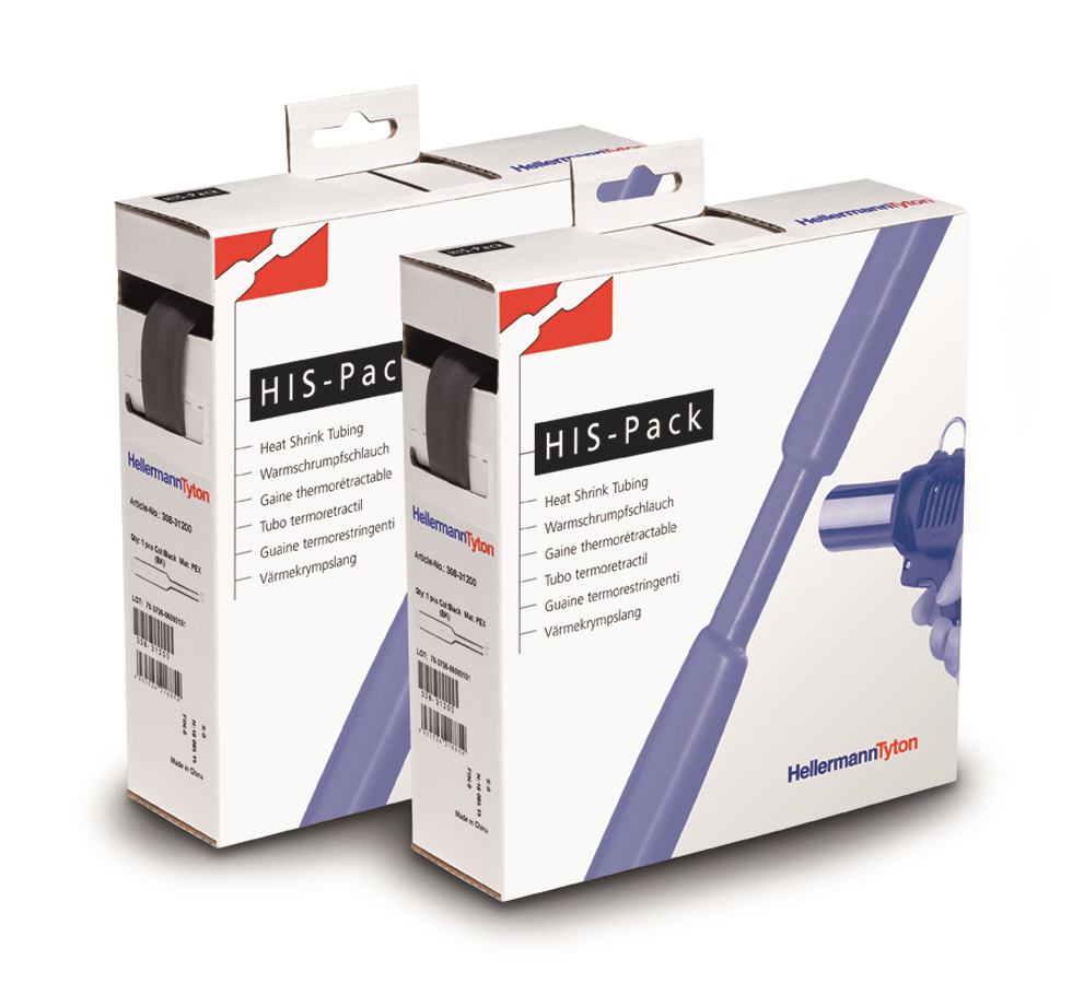 Hellermann Tyton HIS Pack Krympslang 2:1, svart 9,5/4,7 mm, 5 m