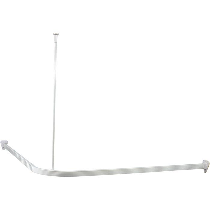Arrow Safir Duschdraperistång vit, U-vinklad, 900 mm, med takfäste