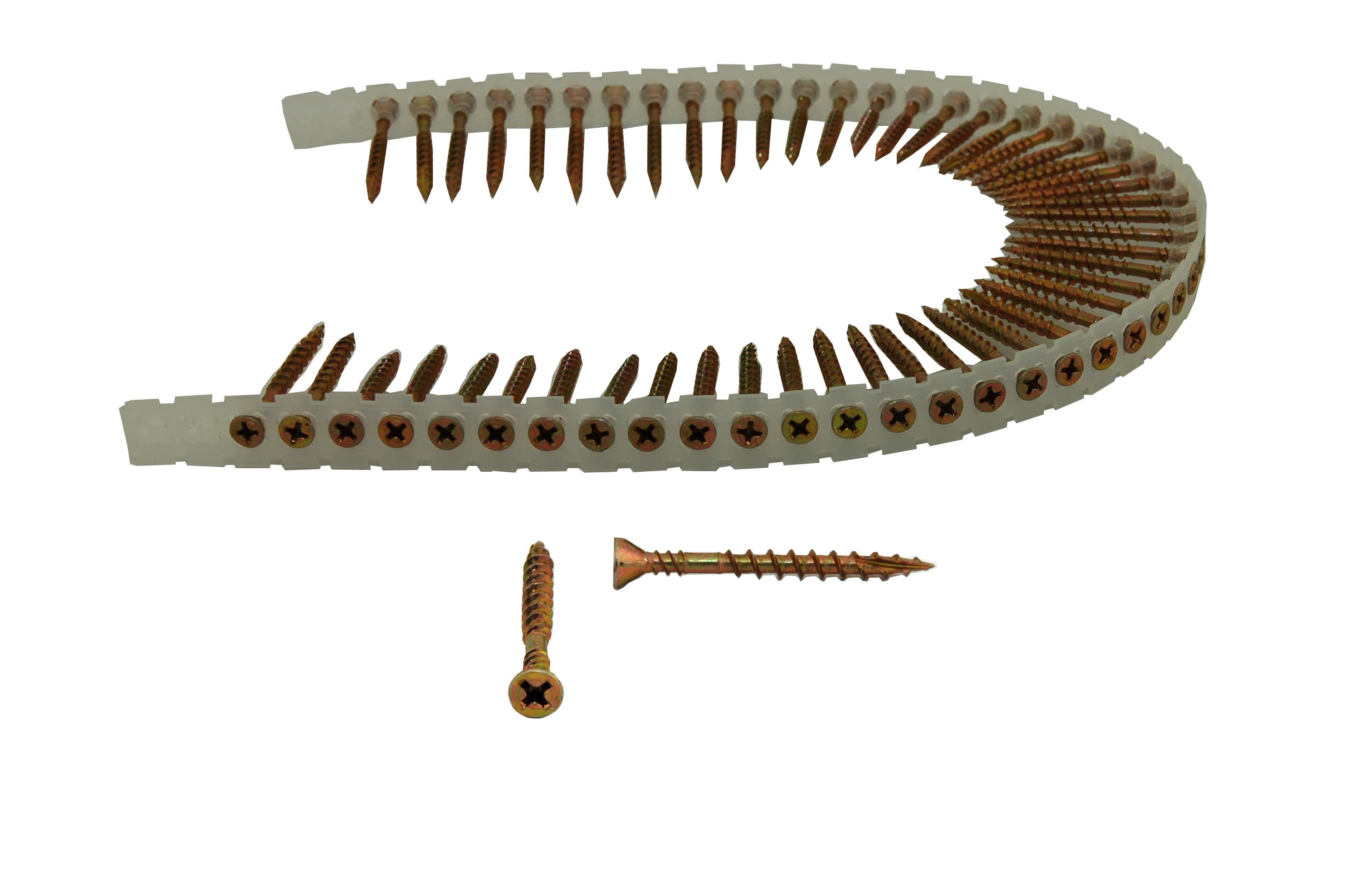 Senco 42R50MY Sponplateskrue RETTBÅNDET, GULKROM 1000-pakning 4,2 x 50 mm