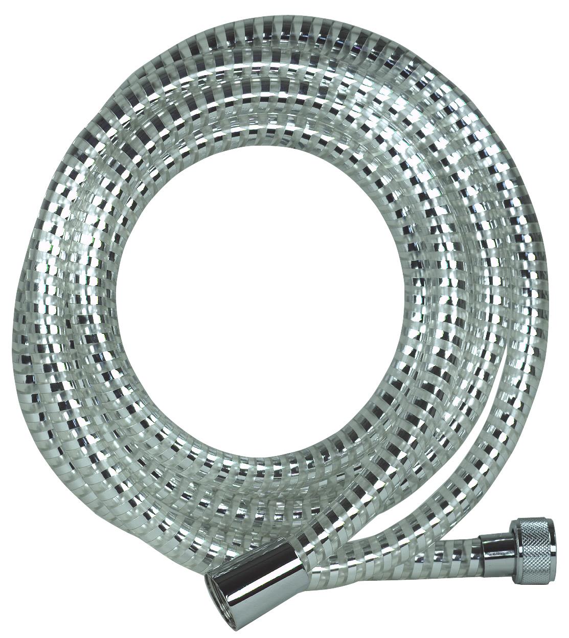 Gelia Aluflex Duschslang transparent/förkromad 2 m