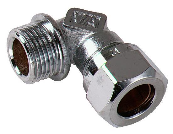 Vatette FG035043420 Vinkelkoppling 90°, förkromad, utv gänga 12 mm x G10