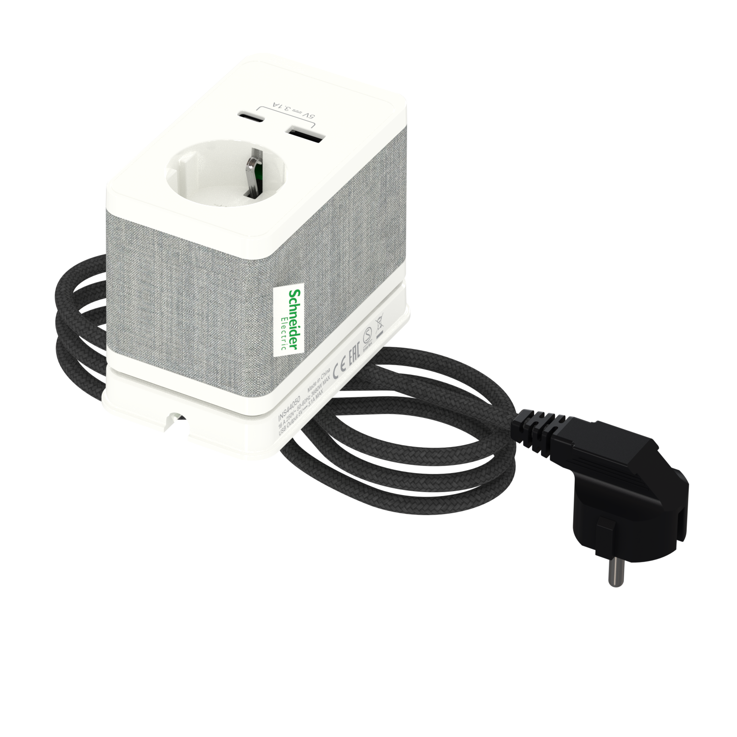 Schneider Electric INS44050 Bordsuttag Vit