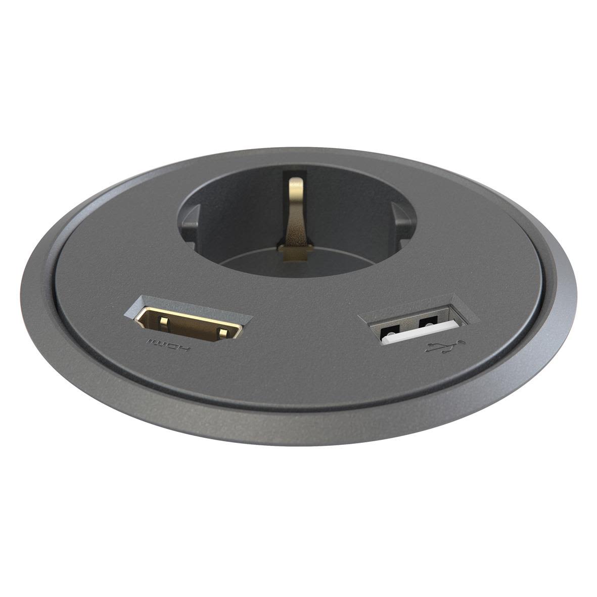 Kondator Powerdot PD13 Bordsuttag Schuko + USB + HDMI Svart