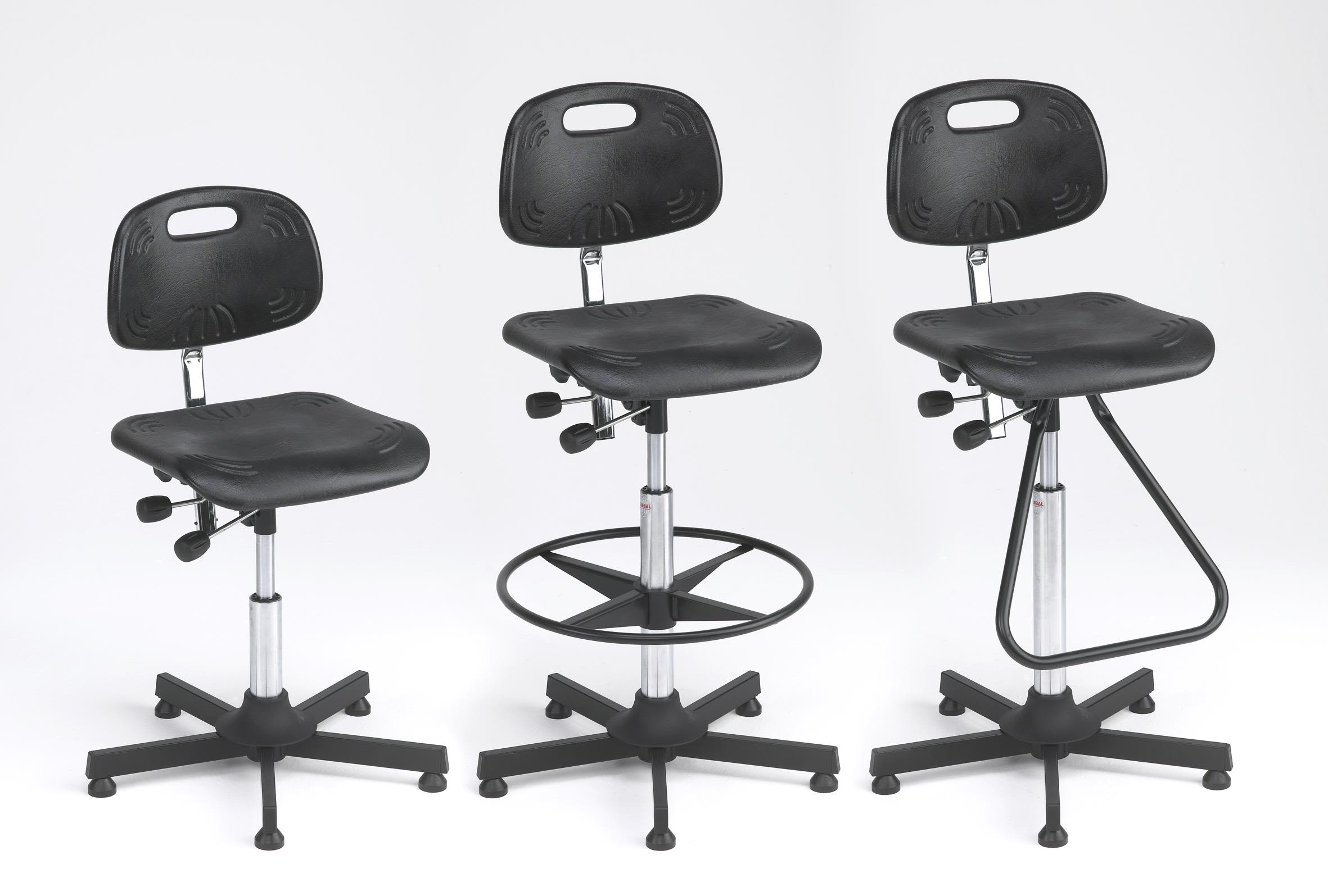 Global Stole 5110101 Arbetsstol med fotring, 630-880 mm, svart