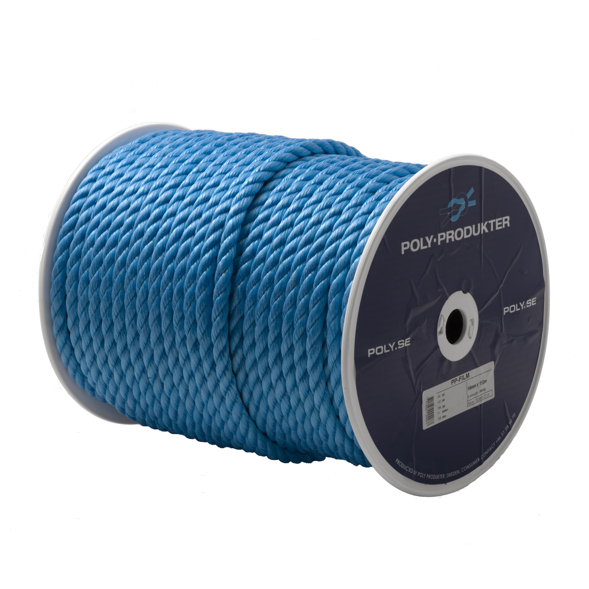 Poly-Produkter 1106013703 Tauverk 3-slaget, polypropylen, blå Ø 3 mm x 220 m