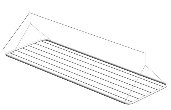 Erics Industrier 29000 Torkhiss vit, 6 st. stållinor 1200 x 500 mm