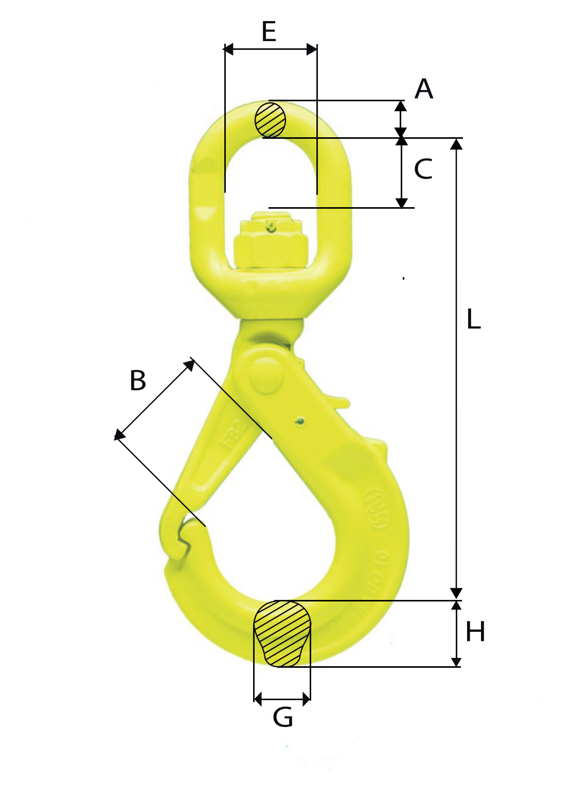 Gunnebo LBK-10-10 Säkerhetskrok Maxlast: 4T