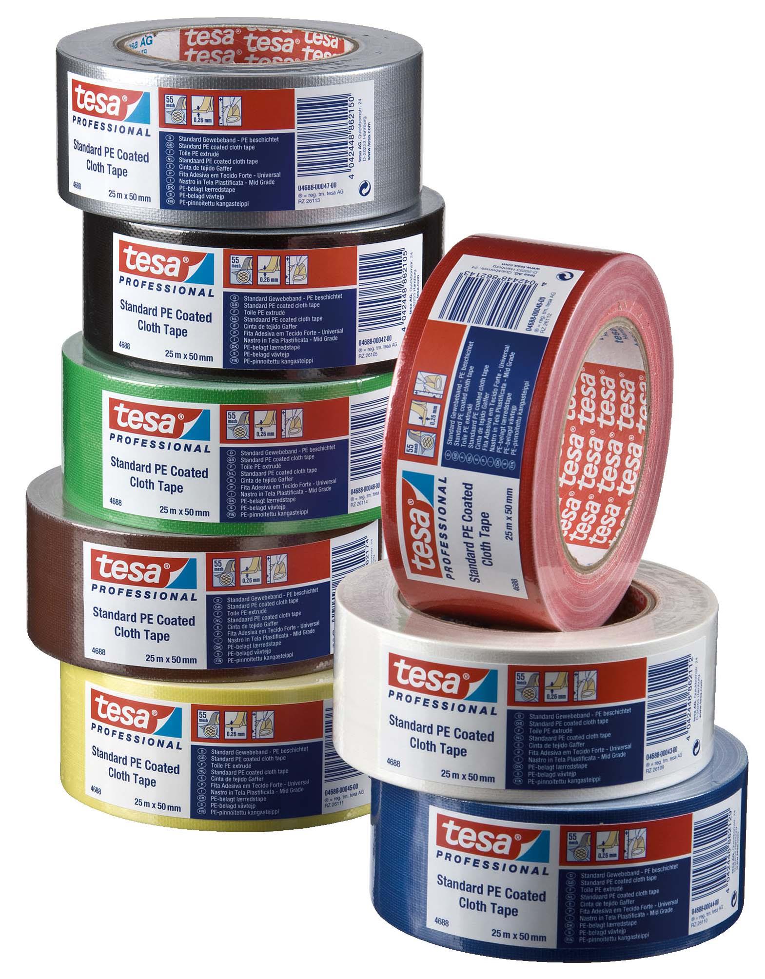 Tesa 4688 Vävtejp 25 m x 50 mm grå