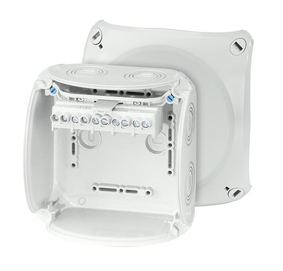 Hensel KF 0606 G Kopplingsdosa grå, IP66, glasfiber, 6 mm² 130x130 mm