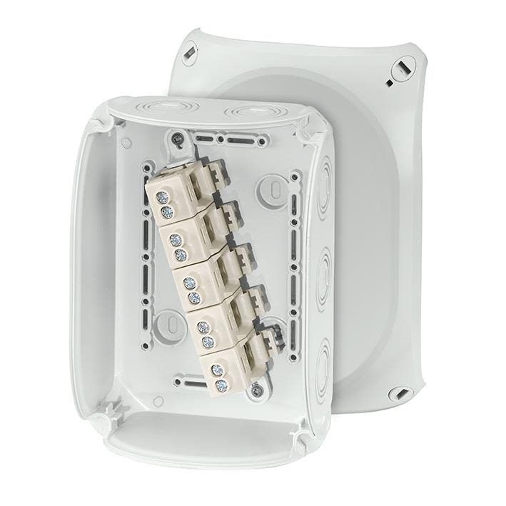 Hensel KF 1010 G Kopplingsdosa grå, IP66, glasfiber, 10 mm² 130x180 mm
