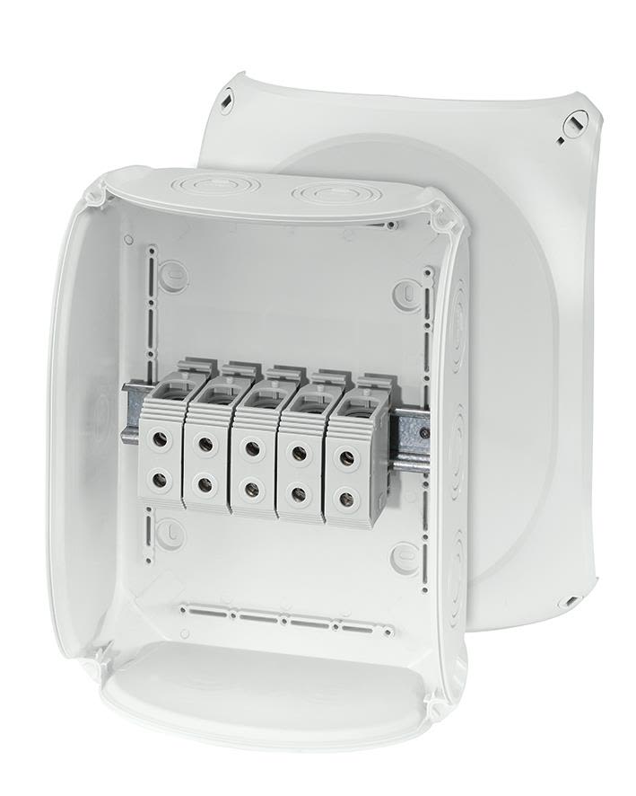 Hensel KF 3535 G Kopplingsdosa grå, IP66, glasfiber, 16-50 mm² 35 mm², 225x295 mm