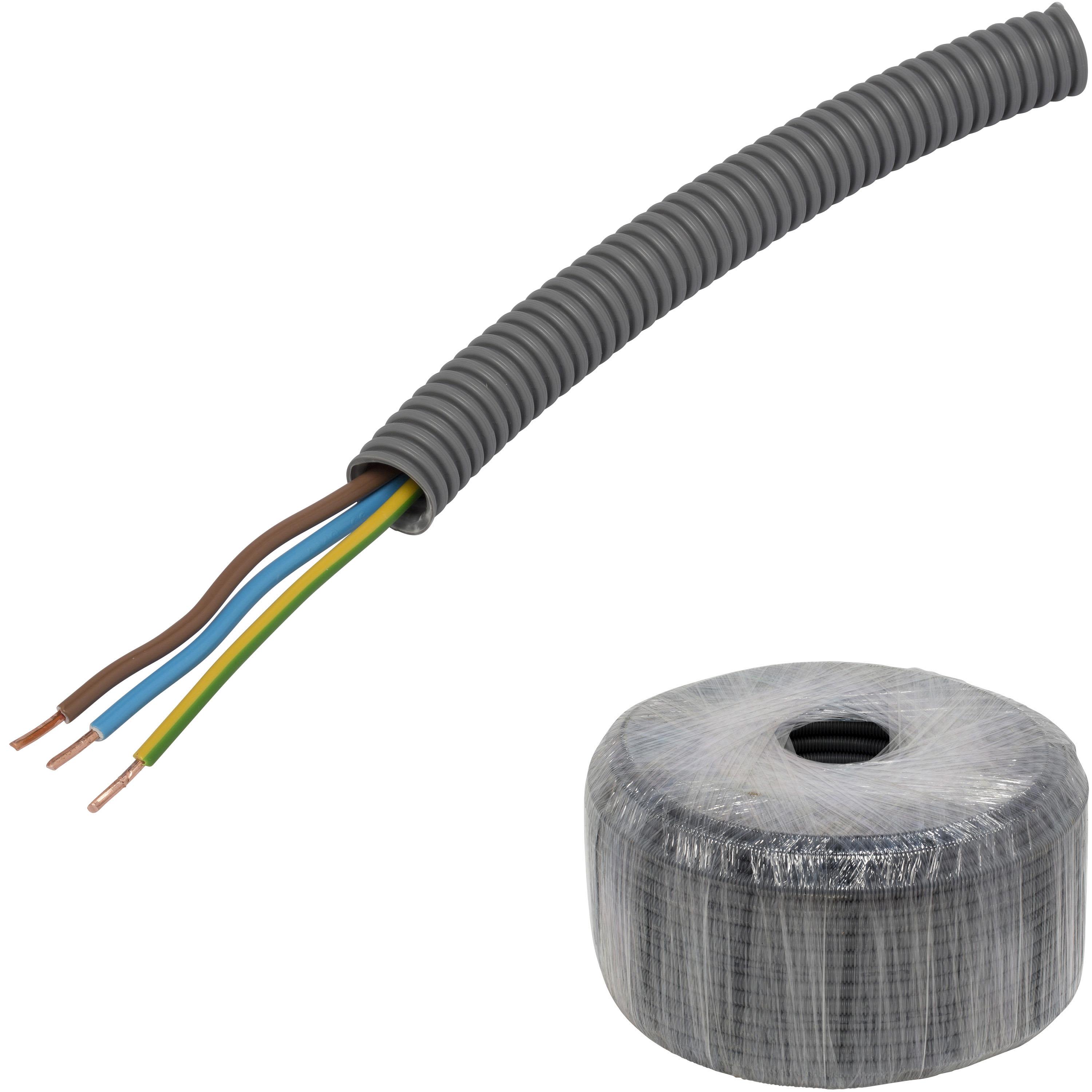 Pipelife EQ PowerFlex Kabel fördragen, brandklass D 16 mm x 100 m, 3G2.5 mm²