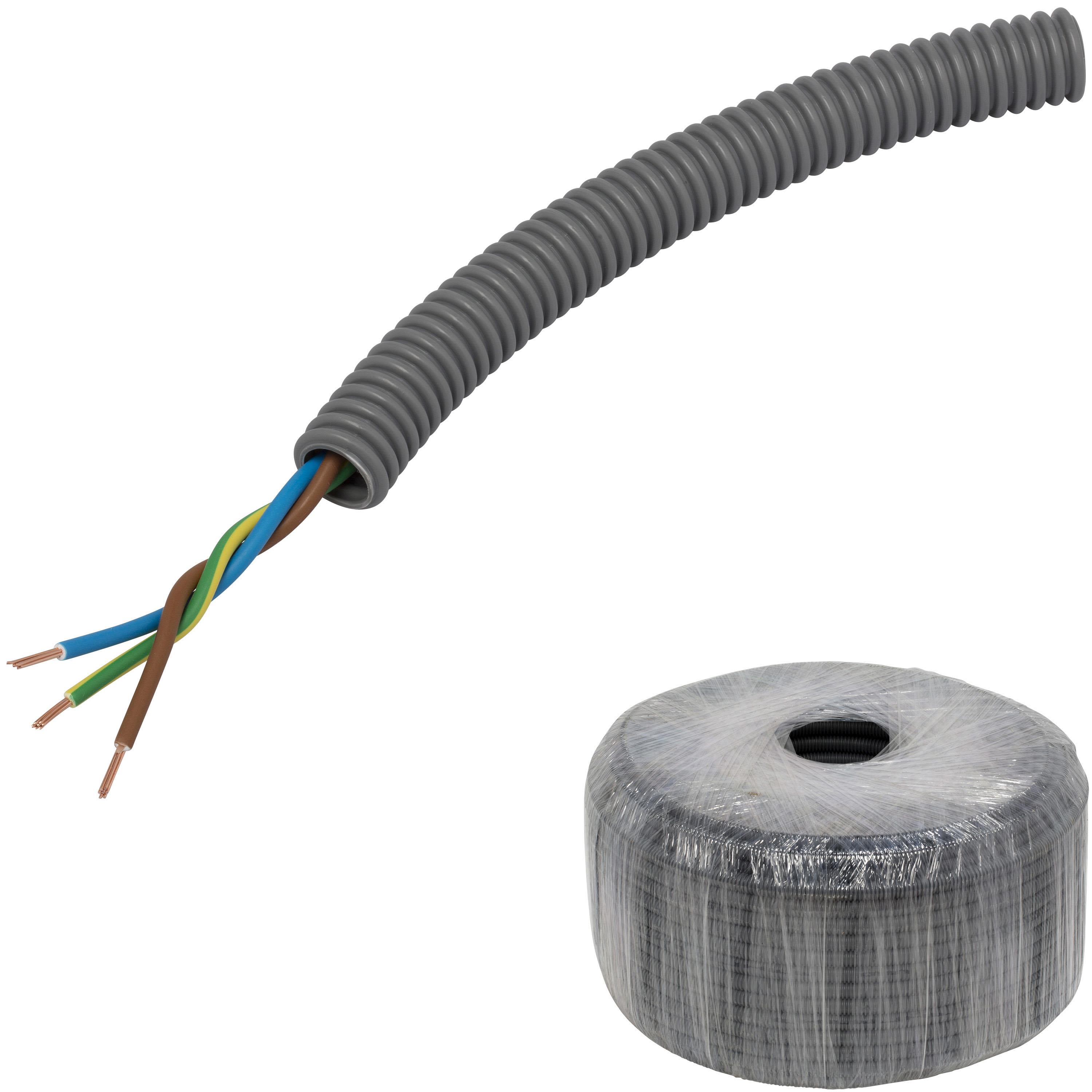 Pipelife FQ PowerFlex Kabel forhåndslagt, tvinnet 16 mm x 100 m, 3G 1,5 mm²