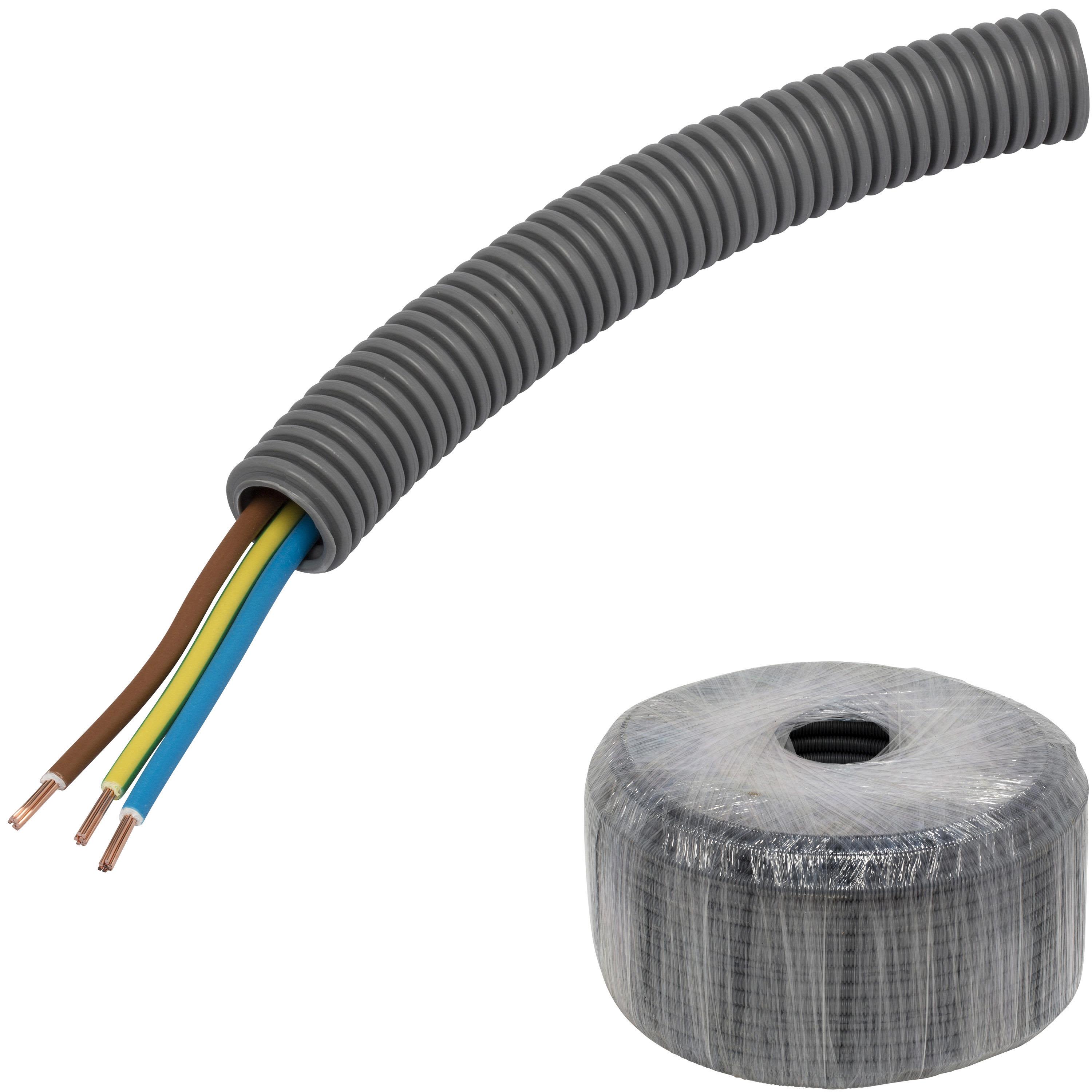 Pipelife FQ PowerFlex Kabel fördragen, temperaturklass II 100 m, 3G2.5 mm², ytter-Ø16 mm