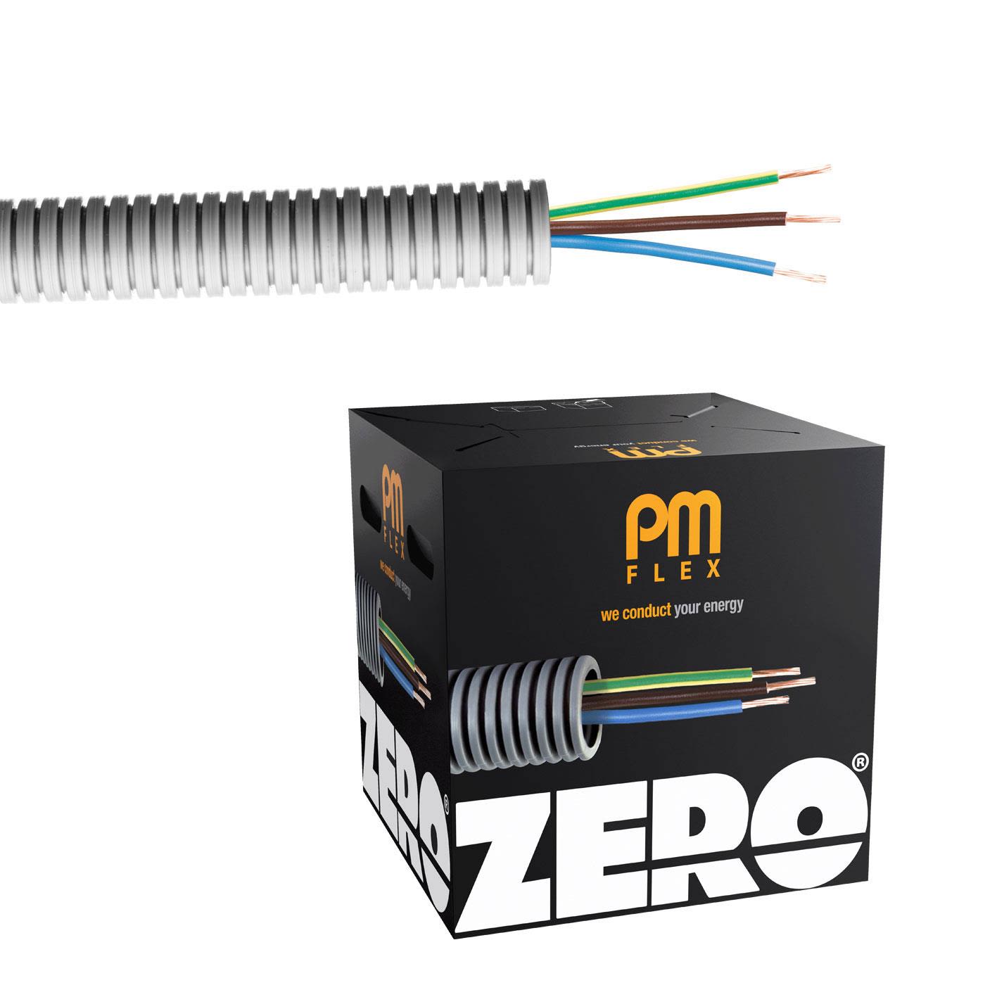 PM FLEX FQ ZERO Kabel forhåndslagt 3G 2,5 mm², ytre Ø 16 mm, 100 m