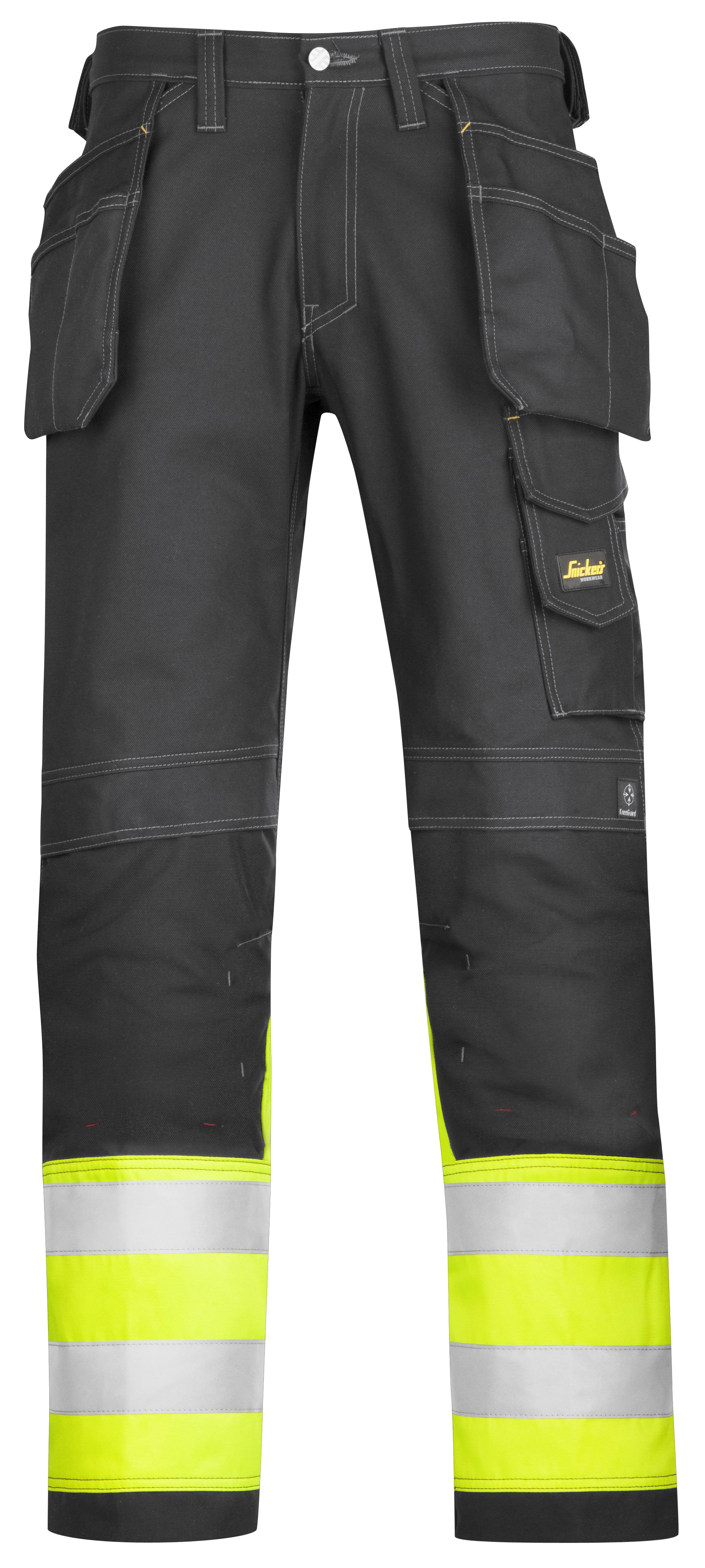 Snickers Workwear 3235 Arbeidsbukse varsel, gul/svart D96