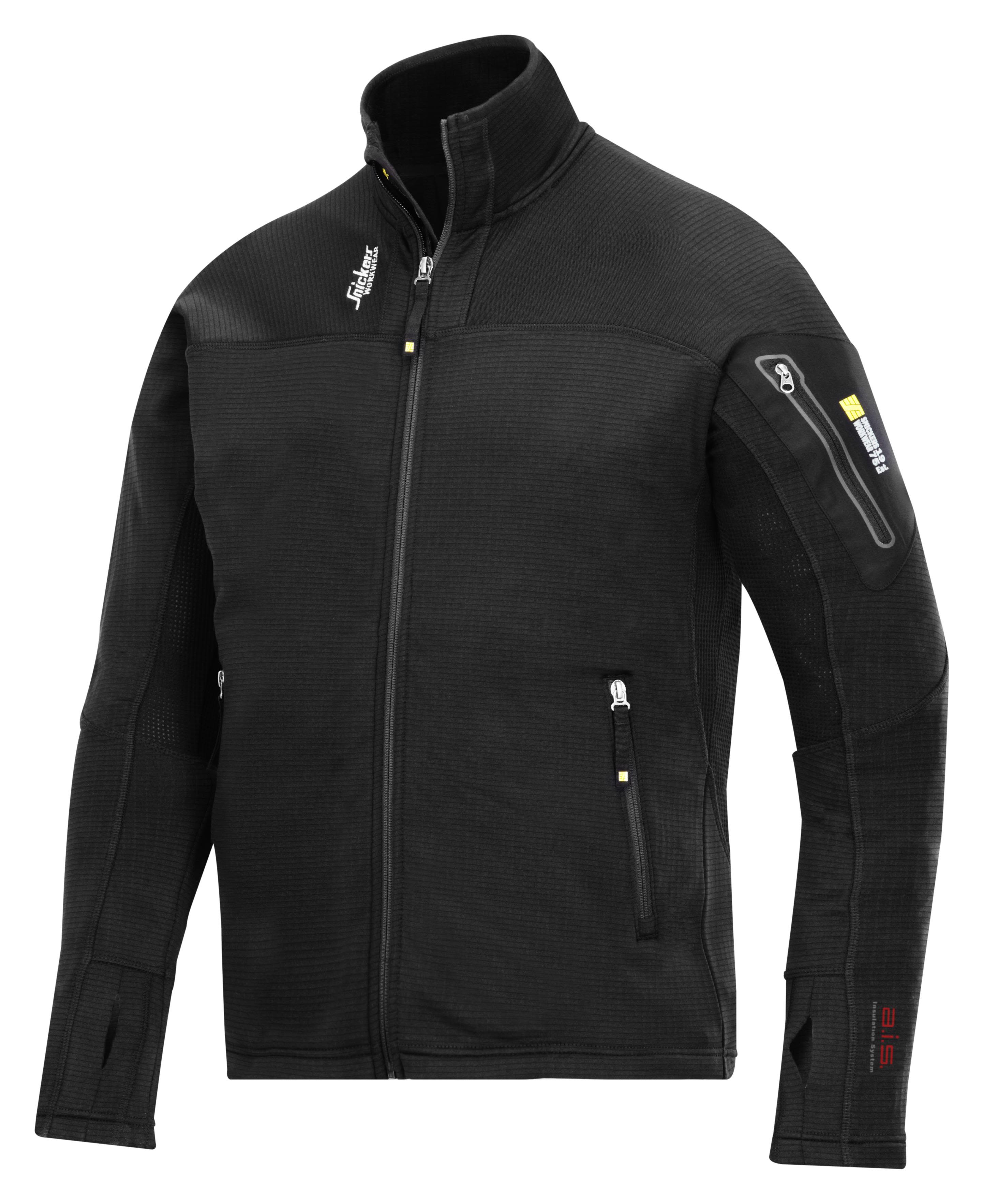 Snickers Workwear 9438 Jakke Sort, Microfleece Sort