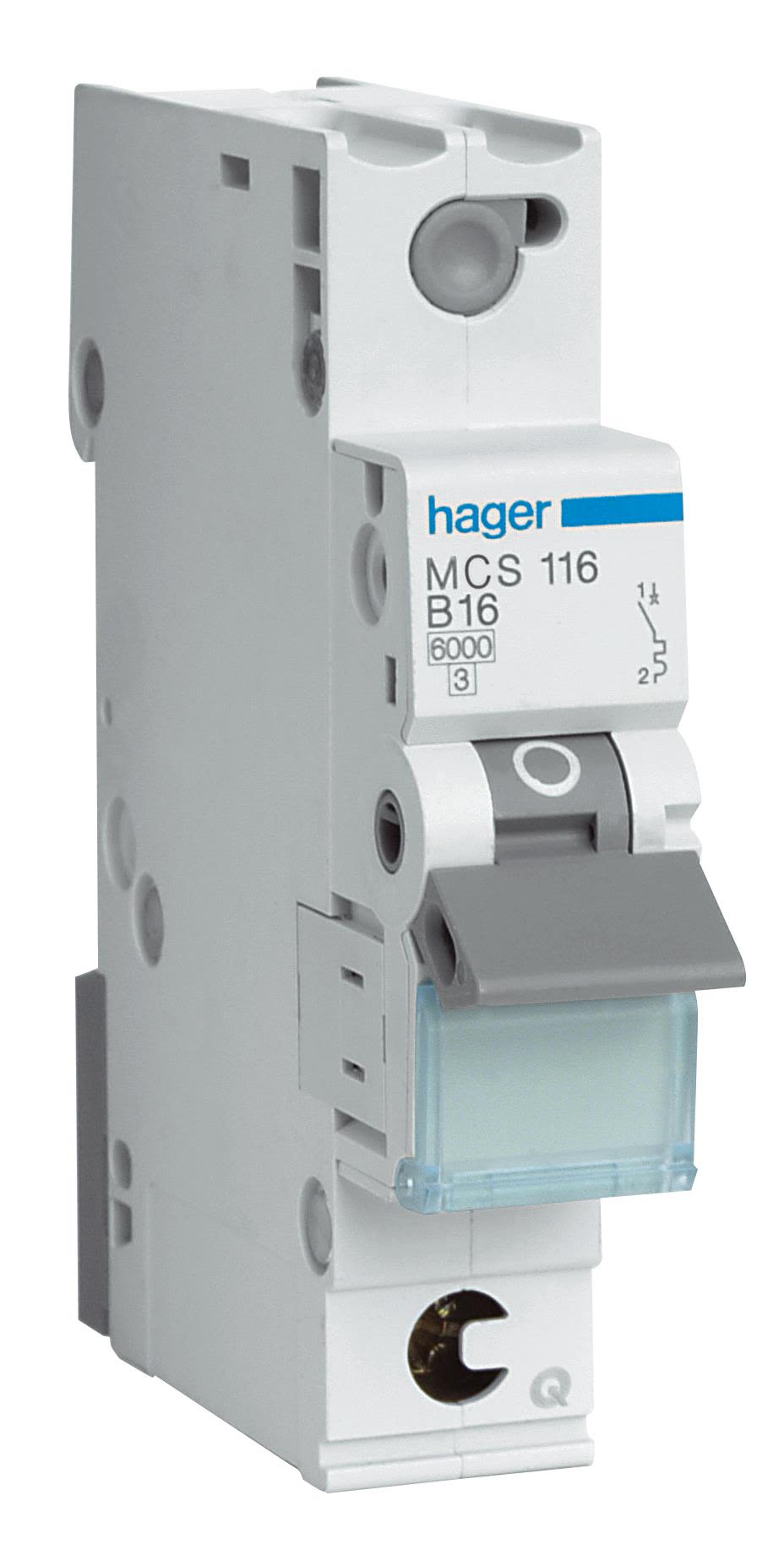 Hager MBS110 Dvärgbrytare 1-pol, 6kA, B-karakteristik 10A